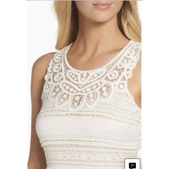 Eliza J Womens Lace Tiered Ivory Maxi Dress Boho Cottagecore Sz 12 - Picture 3 of 10